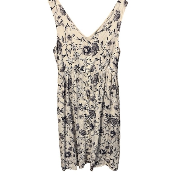 Cynthia Rowley White and Blue Linen Dress - Picture 1 of 7